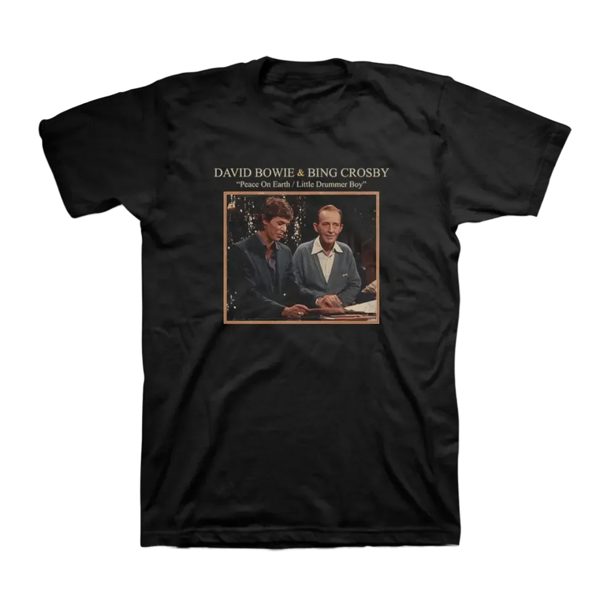 David Bowie & Bing Crosby "Peace On Earth" Black T-shirt