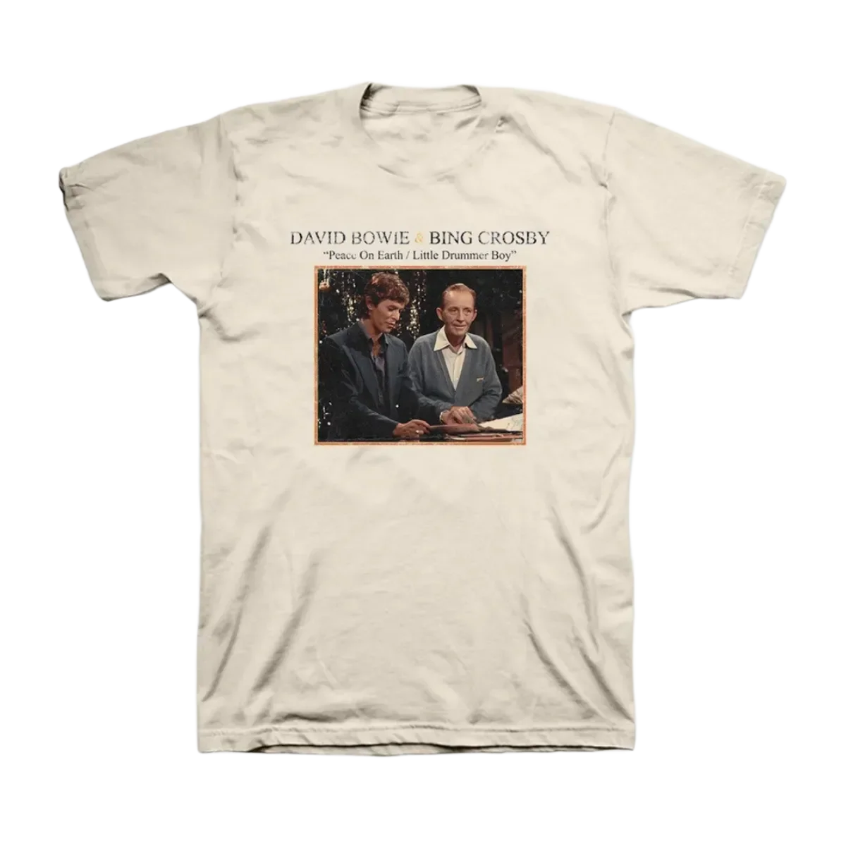 David Bowie & Bing Crosby "Peace On Earth" Natural T-shirt