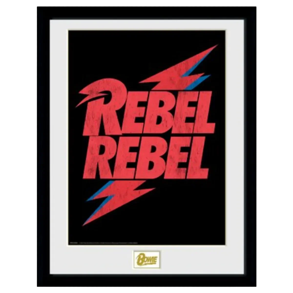 David Bowie Rebel Rebel Logo 12"x16" Framed Print