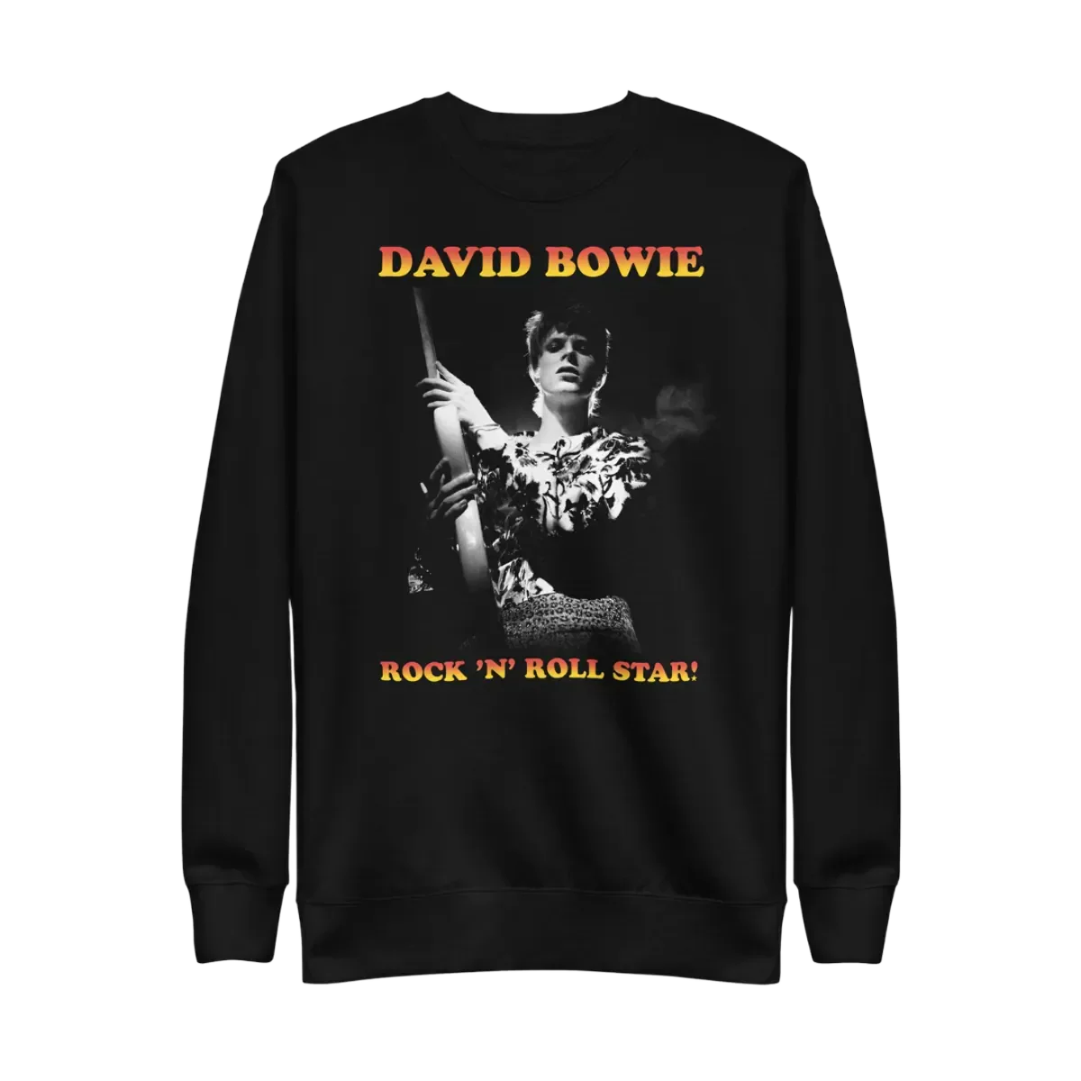 David Bowie Rock N Roll Star! Black & White Design Crewneck Sweatshirt