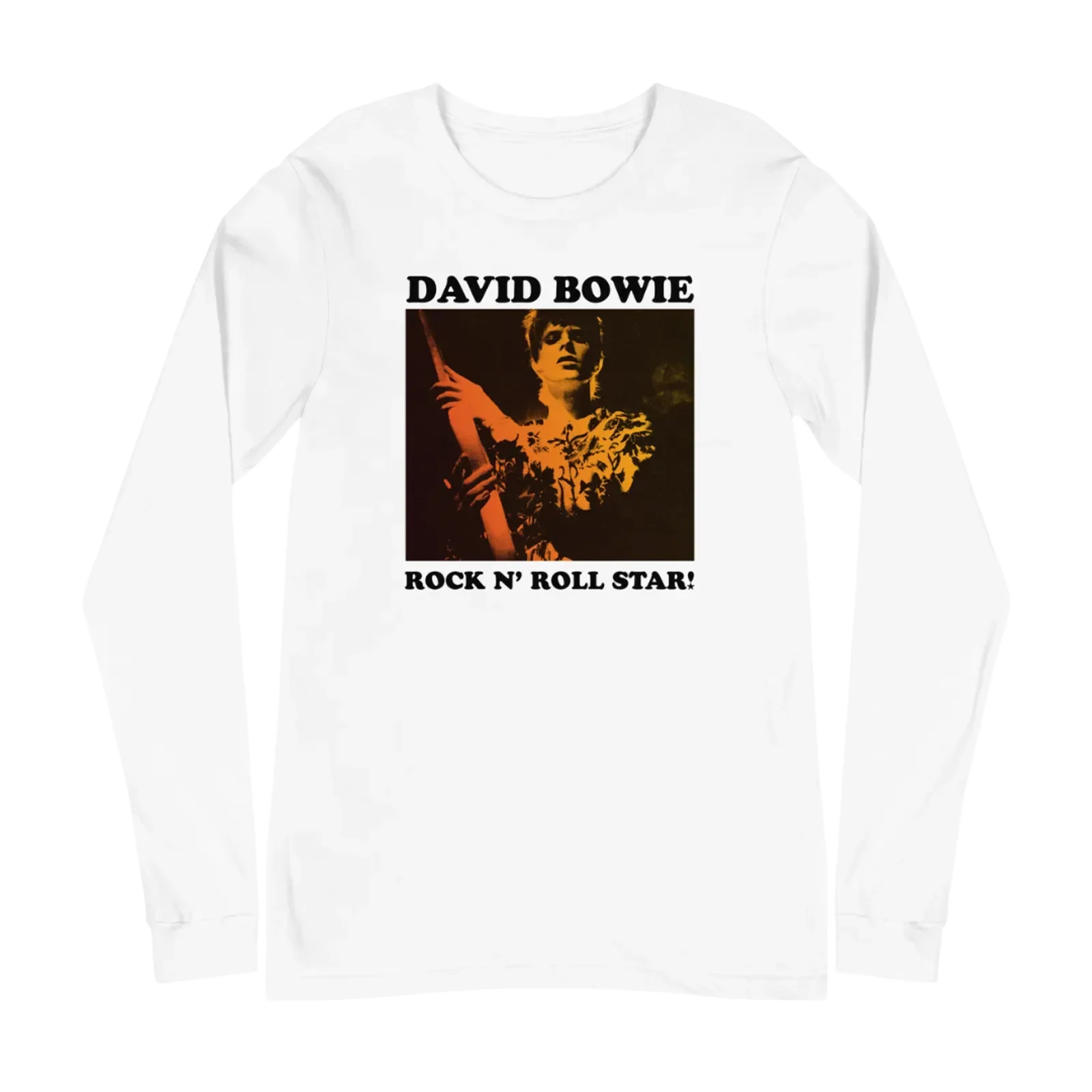 David Bowie Rock N Roll Star! Gold Design Longsleeve T-Shirt - Image 2