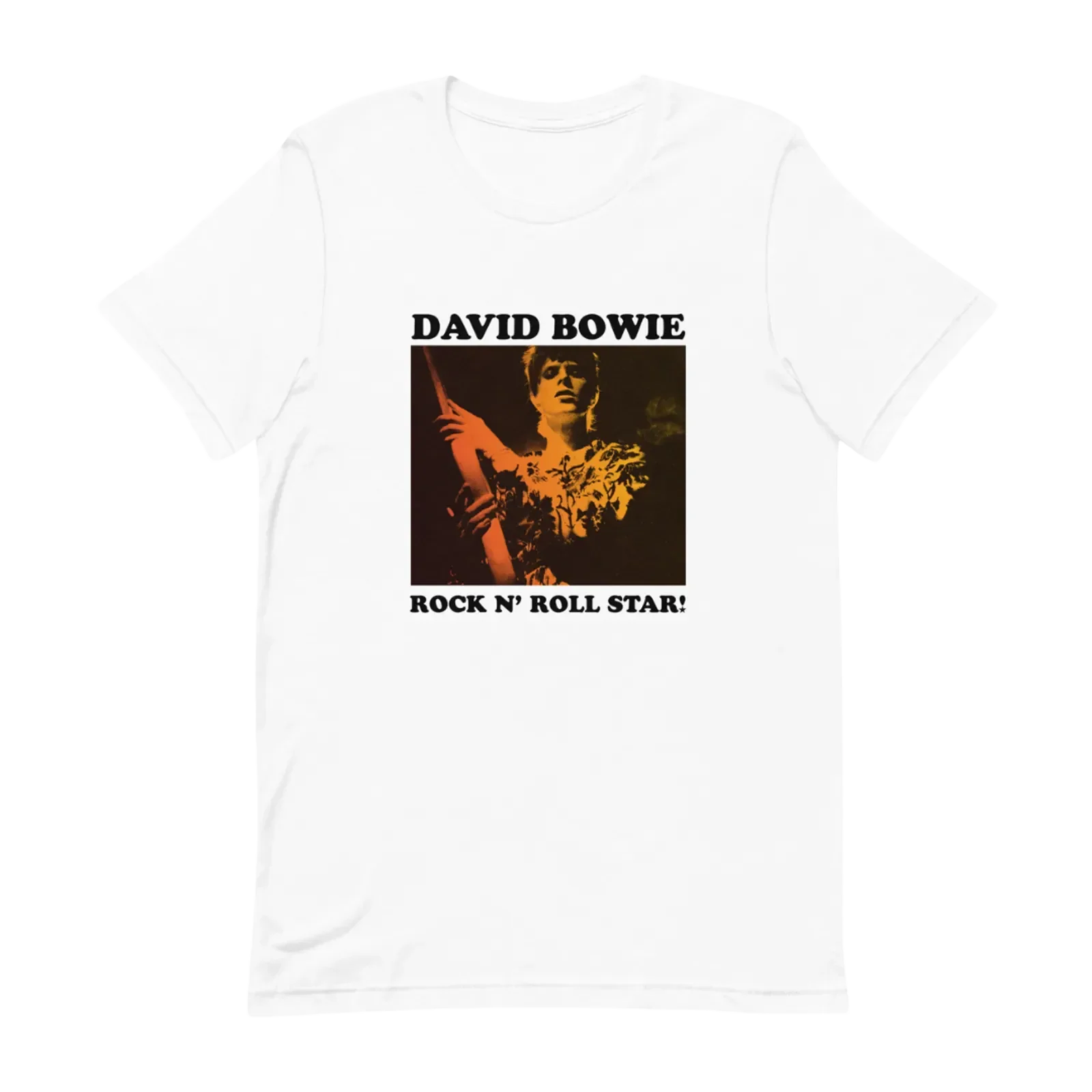 David Bowie Rock N Roll Star! Gold Design T-Shirt - Image 3