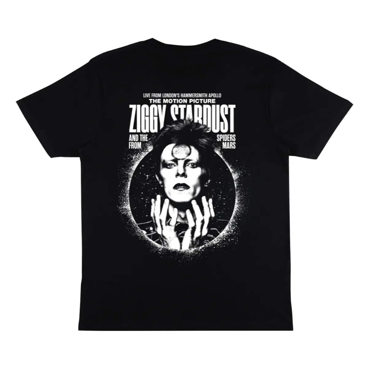 David Bowie Ziggy Stardust and The Spiders From Mars Motion Picture Black and White T-Shirt